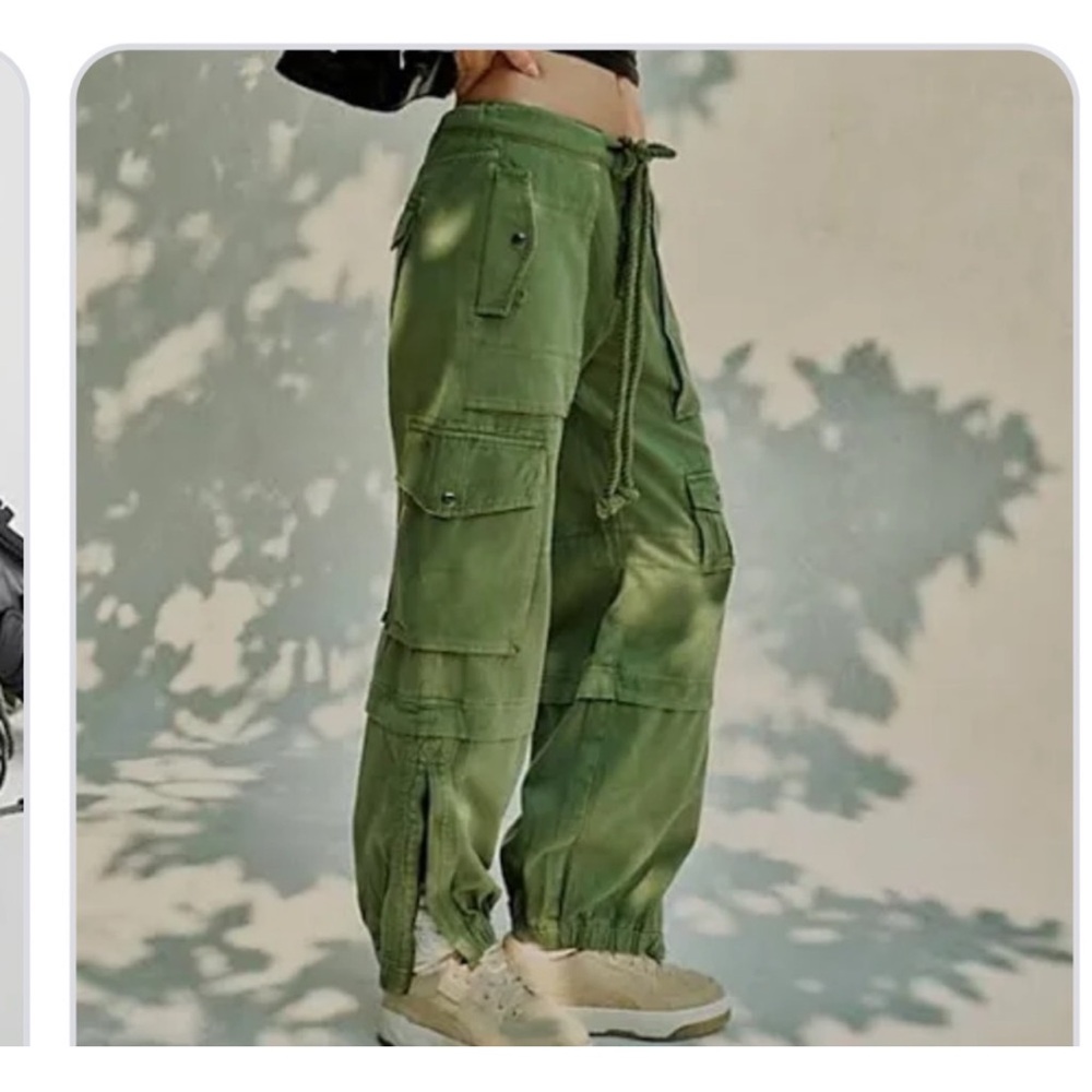 ABSOLUTELY ADORABLE Free People South Bay Utility Army Green Cargo Pants!
